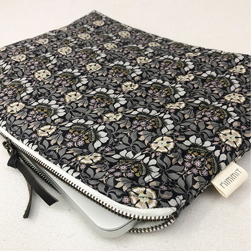 100% Cotton Printed Charcoal Laptop Bag