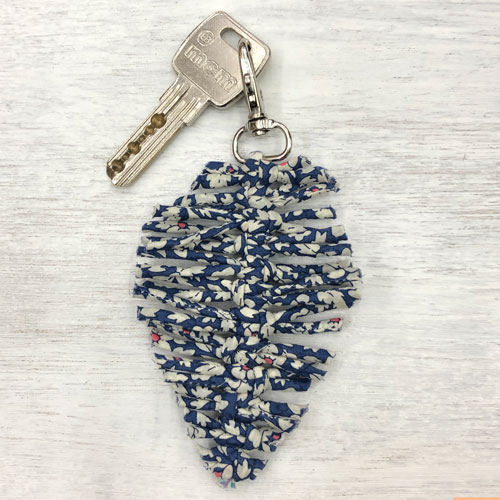 100% Cotton Printed Leaf Keychain