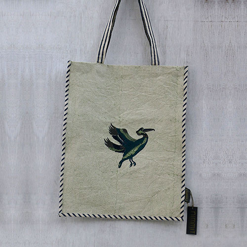 Mughal Bird Block Printed Shopping Bag