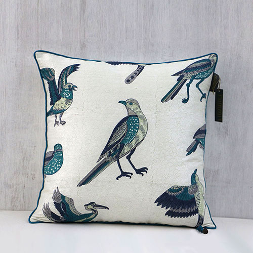Mughal Birds Block Printed Cushion Cover