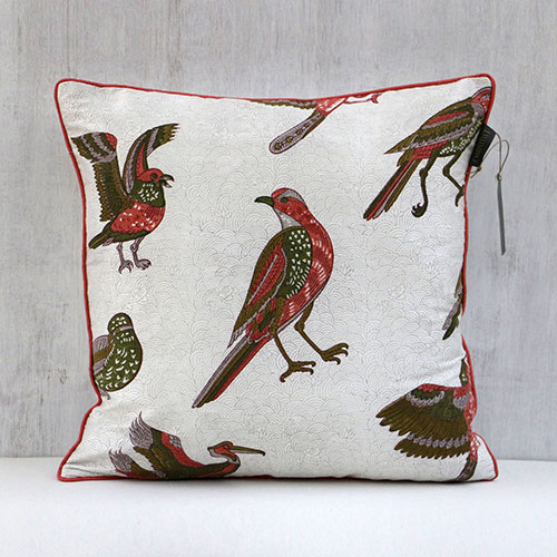 Mughal Birds Block Printed Cushion Cover