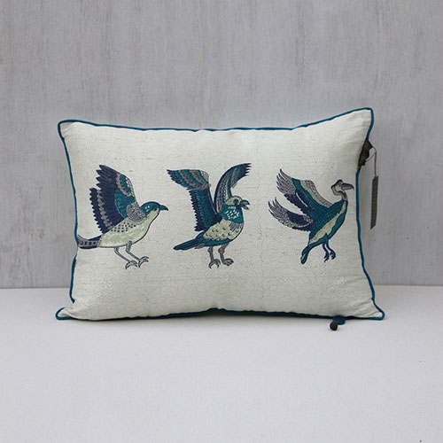 Mughal Birds Block Printed Cushion Cover