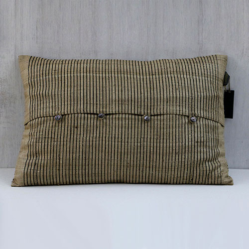 Stripe Printed Organic Silk Cushion Cover