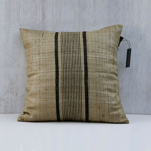 Stripe Printed Organic Silk Cushion Cover