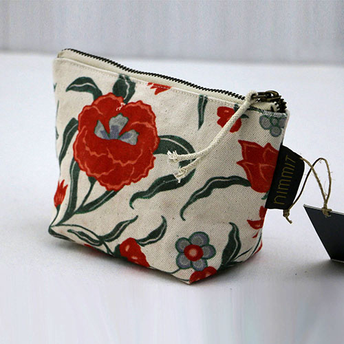 Chintz Flower Block Printed Pouch - Small