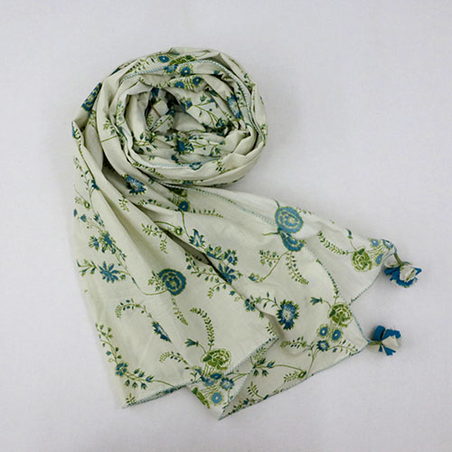 Chintz Jali Block Printed Scarf