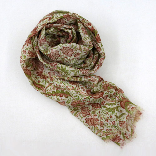 Calico Chintz Block Printed Scarf