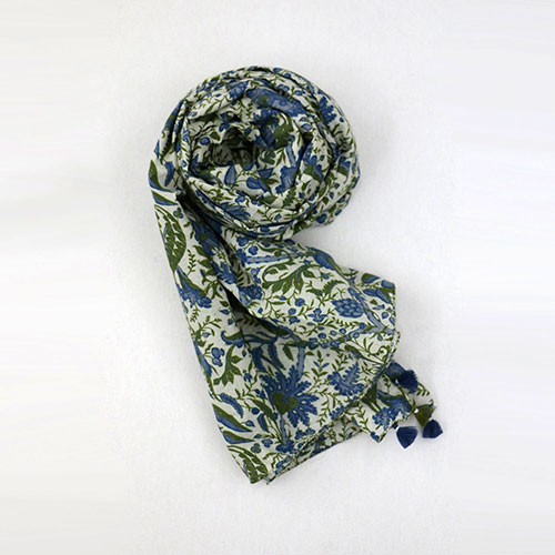 Calico Chintz Block Printed Scarf