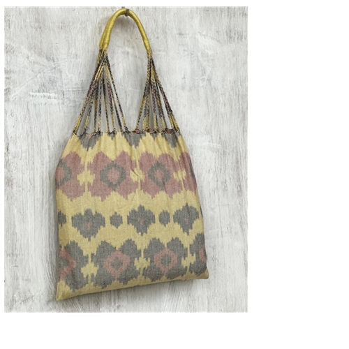 HANDLOOM WOVEN IKAT TOTE BAG