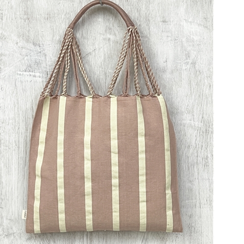 HANDLOOM WOVEN STRIPE TOTE BAG