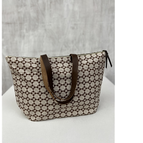 PRINTED LEATHER TOTE