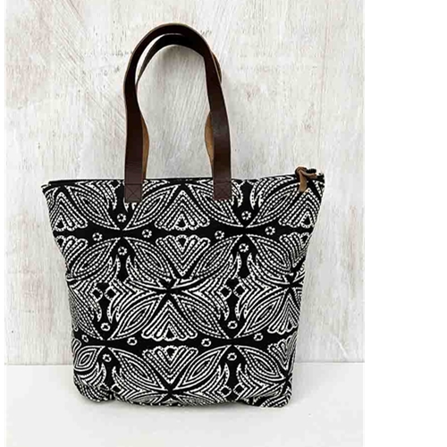 PRINTED LEATHER TOTE