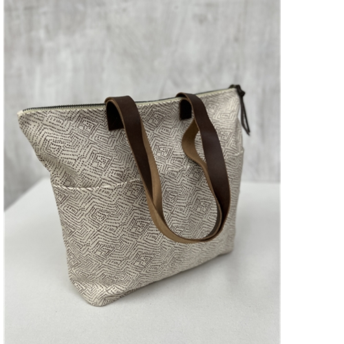 PRINTED LEATHER TOTE