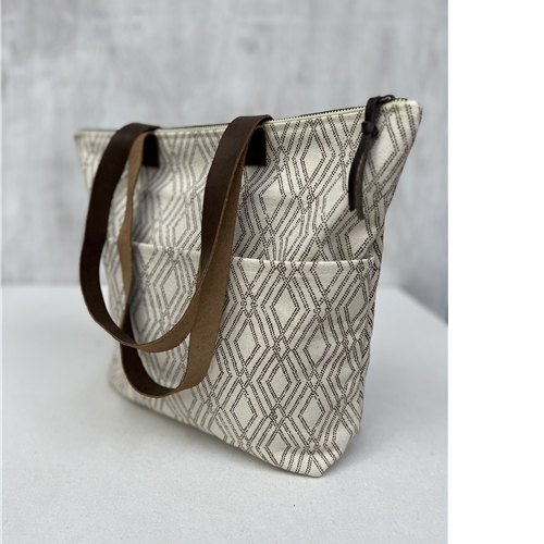 PRINTED LEATHER TOTE