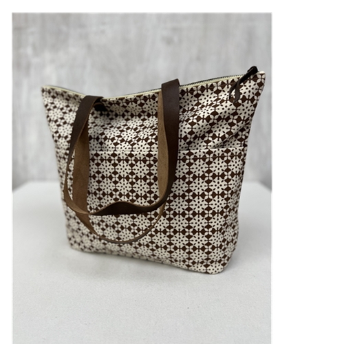 PRINTED LEATHER TOTE