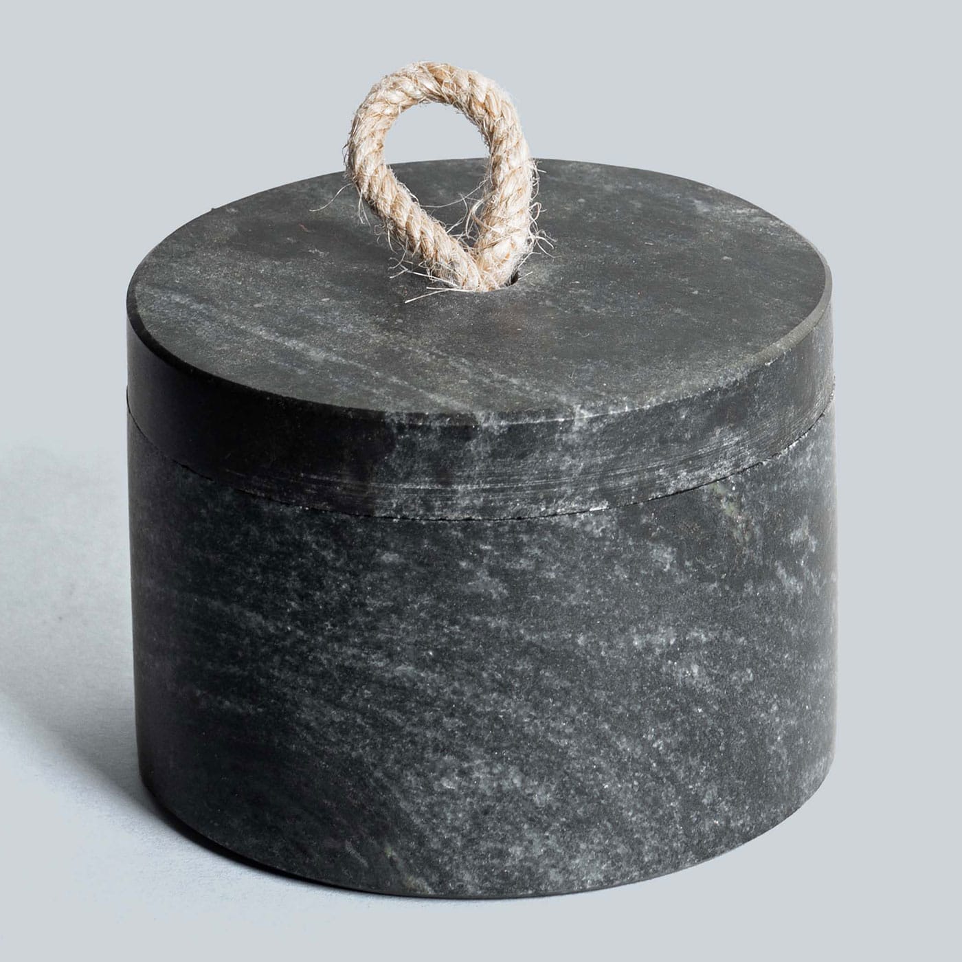 Dhanya Black Marble Container | Hand Carved Storage With Lid